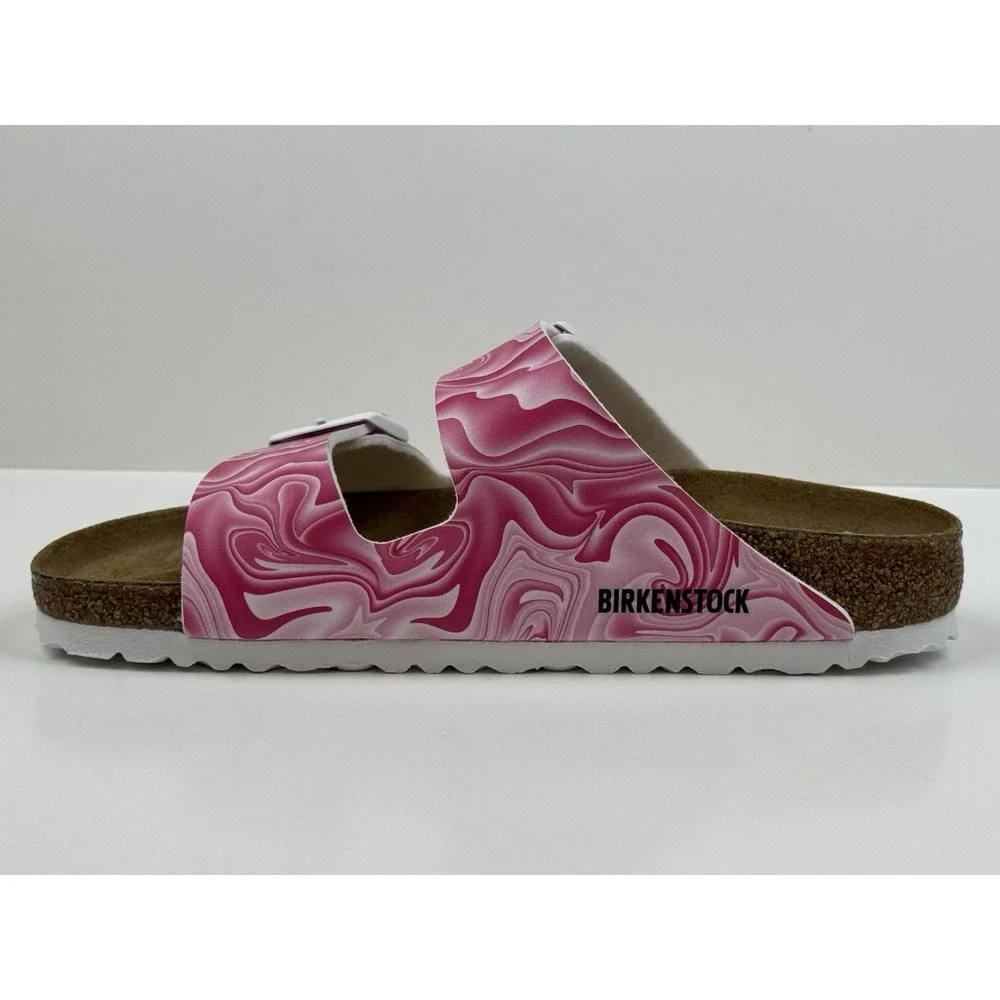 Birkenstock Arizona Birko-Flor Sandals Wmns Size 7 - 38 Twirl Fuchsia Tulip Pink